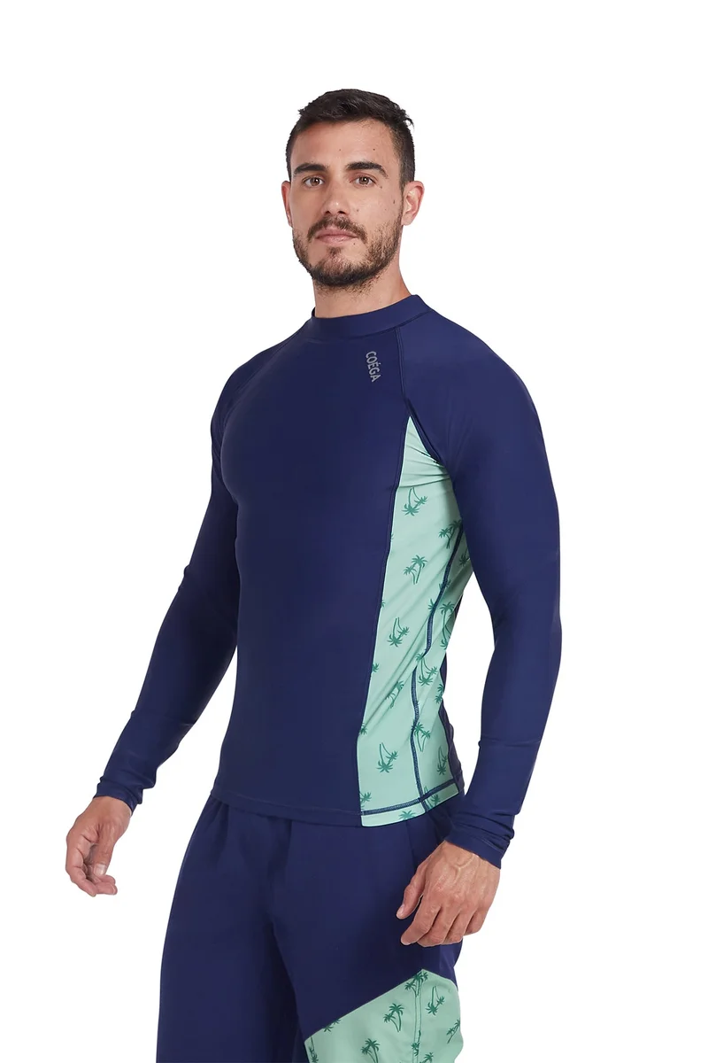 COEGA SUNWEAR  COEGA  Mens Mens Rashguard Long Sleeve - Navy Spring Palms for Men | Best Price UAE